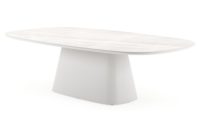 Amico tuintafel bombo xl in wit aluminium en volkeramiek Taj Mahal - L 270 x B 148 x H 73.5 cm