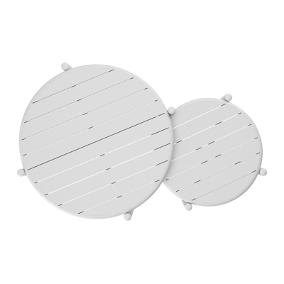 Pulo loungetafels in wit aluminium - Dia. 70 - 50 x H. 37.5 - 32.5 cm