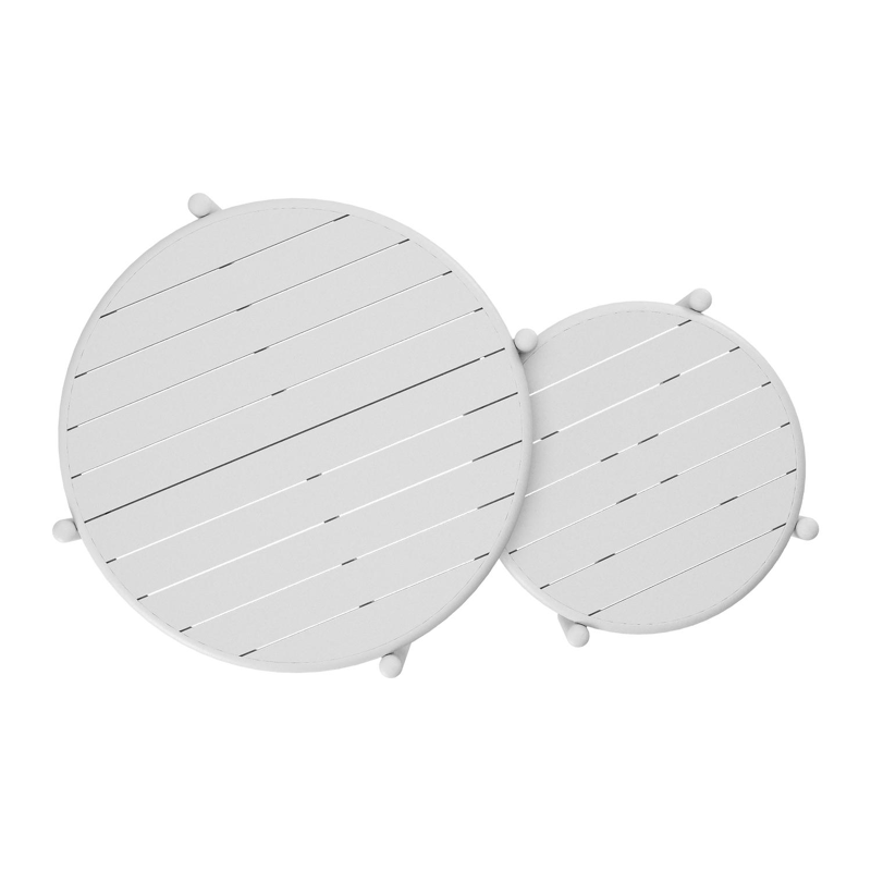 Pulo loungetafels in wit aluminium - Dia. 70 - 50 x H. 37.5 - 32.5 cm