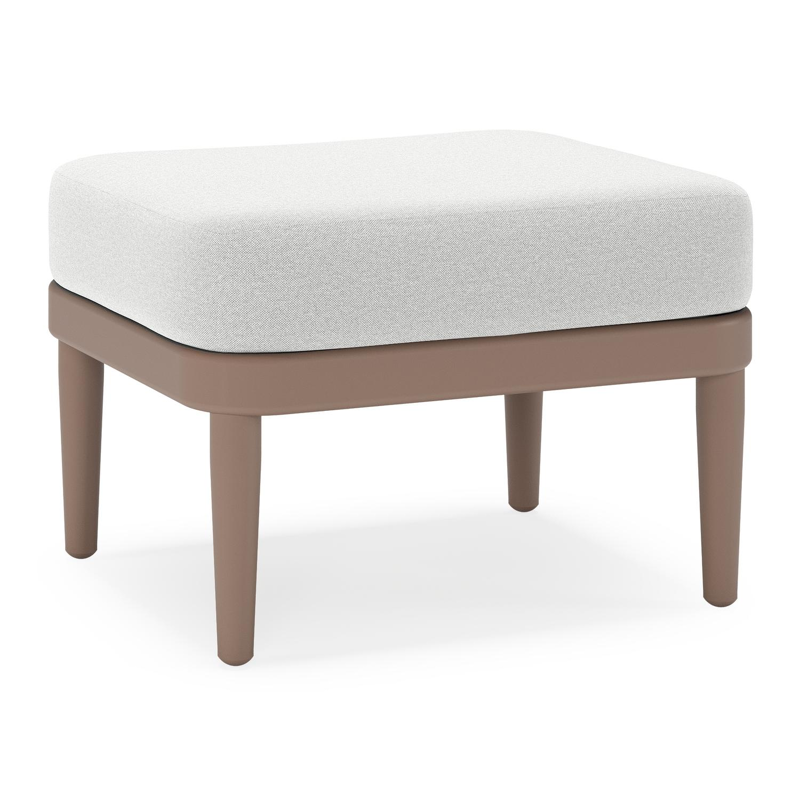 Pouf Orso en aluminium taupe et coussins en all weather sunbrella® luxe Natte Grey Chine