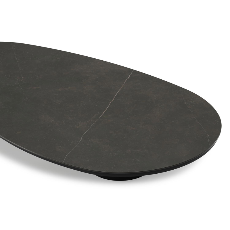 Amico loungetafel organisch in zwart aluminium en volkeramiek Calatorao - L 170 x B 91 x H 25 cm