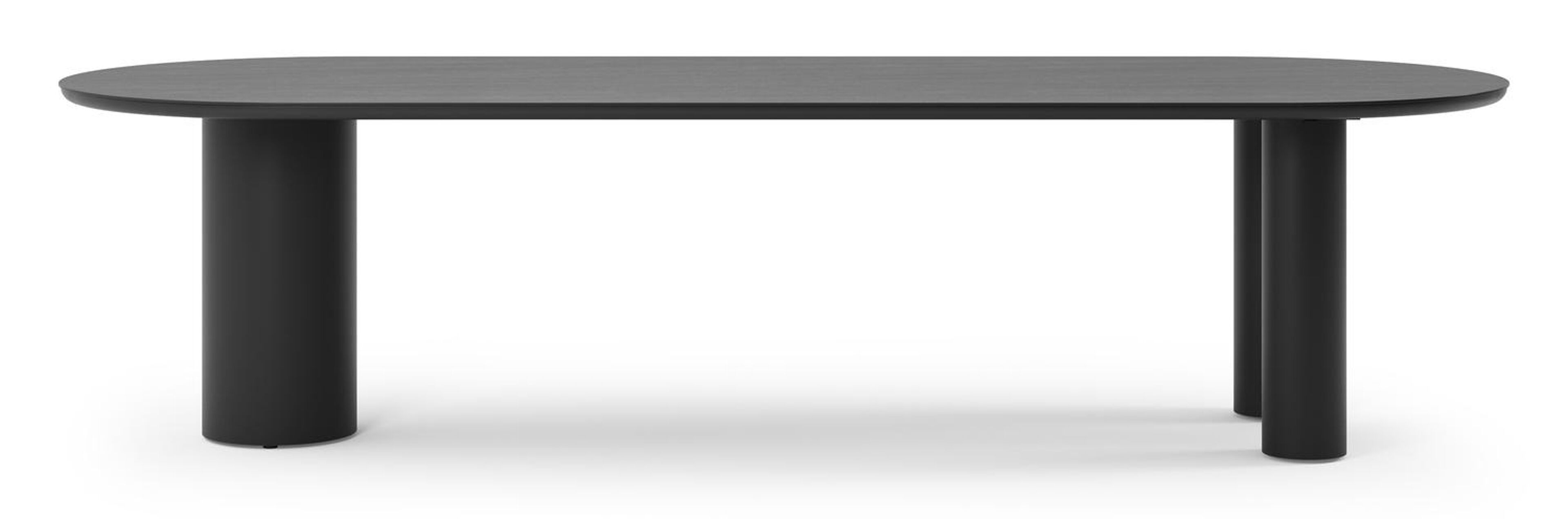 Organo tuintafel ovaal in zwart aluminium en volkeramiek  basalt black - L 300 x B 110 x H 74 cm