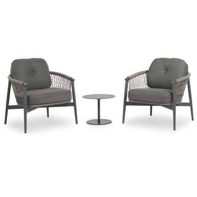 Talaia lounge balkonset zwart-grijs - aluminium en Weather+ Softtouch - 2 personen