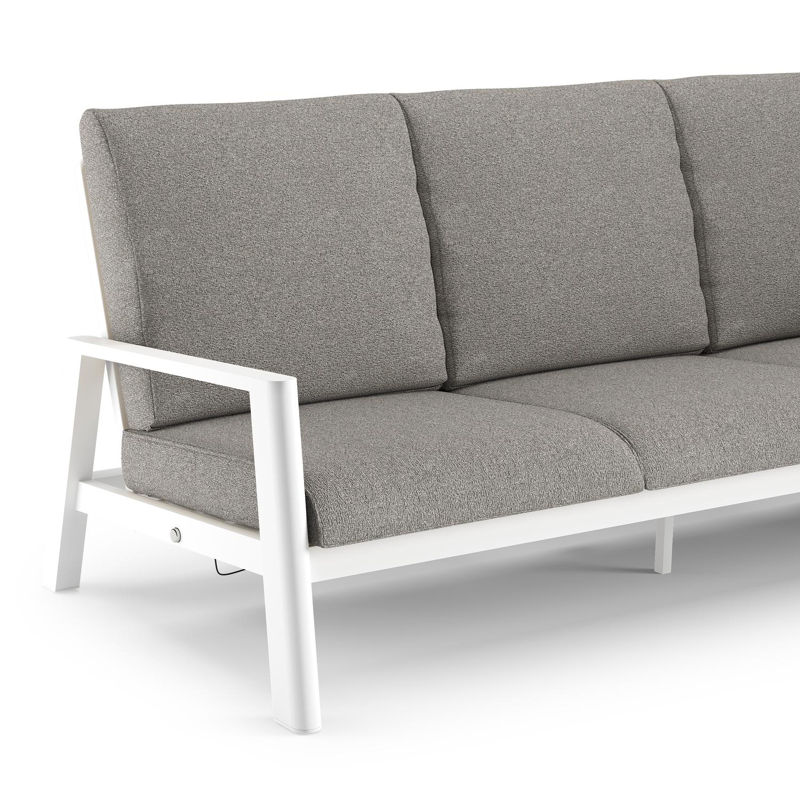 Cirello loungebank in wit aluminium met tundra charcoal all weather sunbrella® luxe kussen