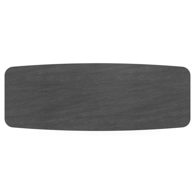 Pagino tuintafel bootvorm in wit aluminium en volkeramiek Basalt Black - L 315 x B 115 x H 73 cm