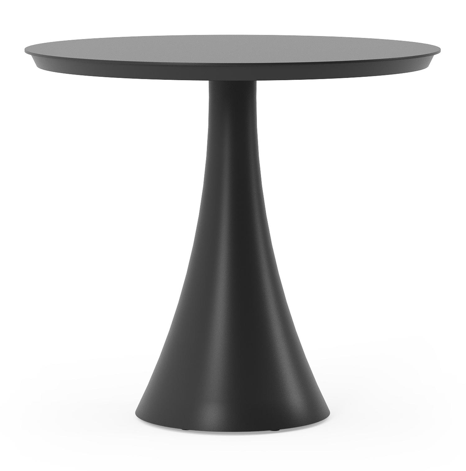 Table de jardin Fano ronde en aluminium noir - Diam. 85 x H 75 cm