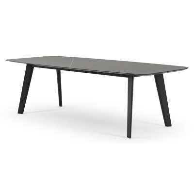 Table de jardin Lacrima en aluminium noir et céramique pleine calatorao - Lg 255 x Larg. 115 x H 74 cm