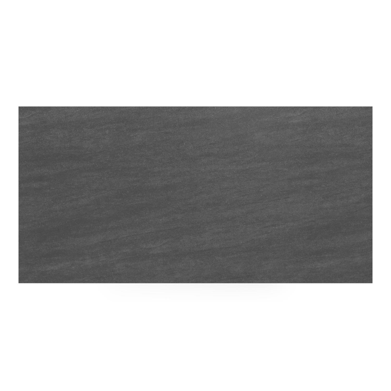 Table de jardin Nano rectangulaire en aluminium blanc et céramique pleine Basalt Black - Lg. 200 x Lrg. 100 x Haut. 75 cm