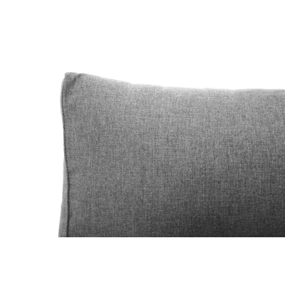 Salon de jardin d'angle Alora en aluminium noir et polywood avec coussin en gris polyester et table basse