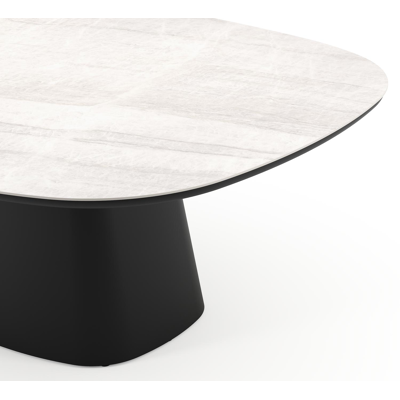 Amico tuintafel bombo xl in zwart aluminium en volkeramiek Taj Mahal - L 210 x B 148 x H 73.5 cm