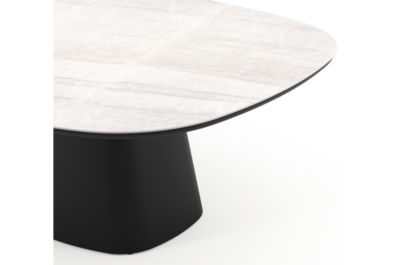 Amico tuintafel bombo xl in zwart aluminium en volkeramiek Taj Mahal - L 210 x B 148 x H 73.5 cm