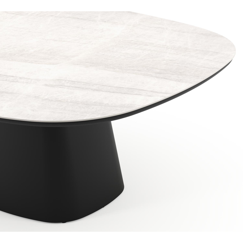 Amico tuintafel bombo xl in zwart aluminium en volkeramiek Taj Mahal - L 210 x B 148 x H 73.5 cm