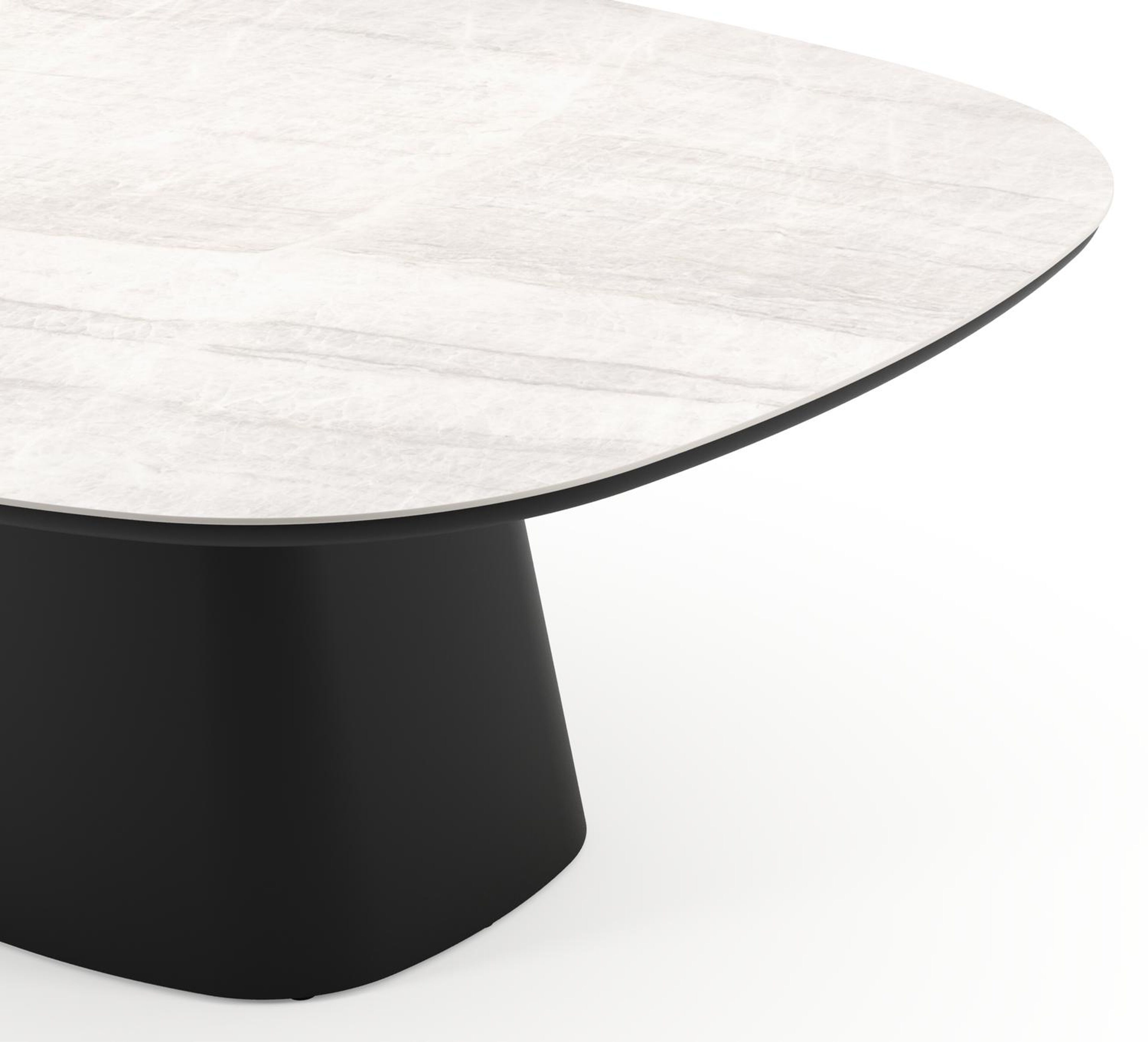 Amico tuintafel bombo xl in zwart aluminium en volkeramiek Taj Mahal - L 210 x B 148 x H 74 cm