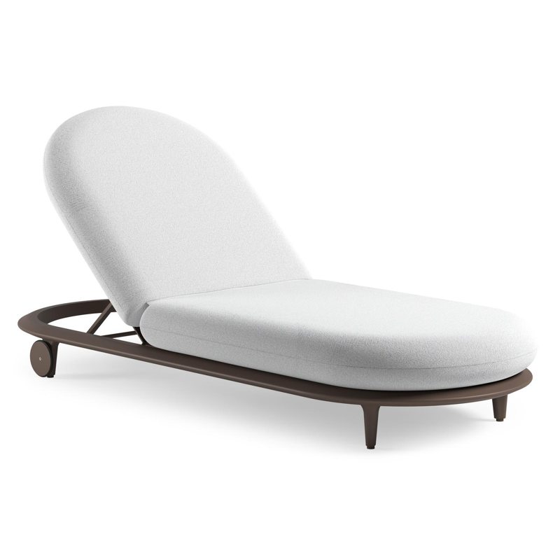 Bomero verstelbaar ligbed in taupe aluminium met ego birch all weather solica