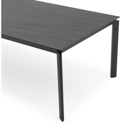 Cirello tuintafel in zwart aluminium en volkeramiek basalt black - L 280 x B 110 x H 75 cm
