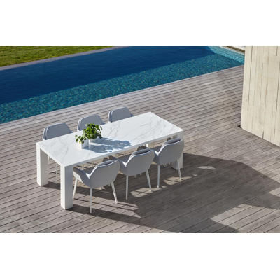 Altera tuinstoel wit-grijs - aluminium en textilene