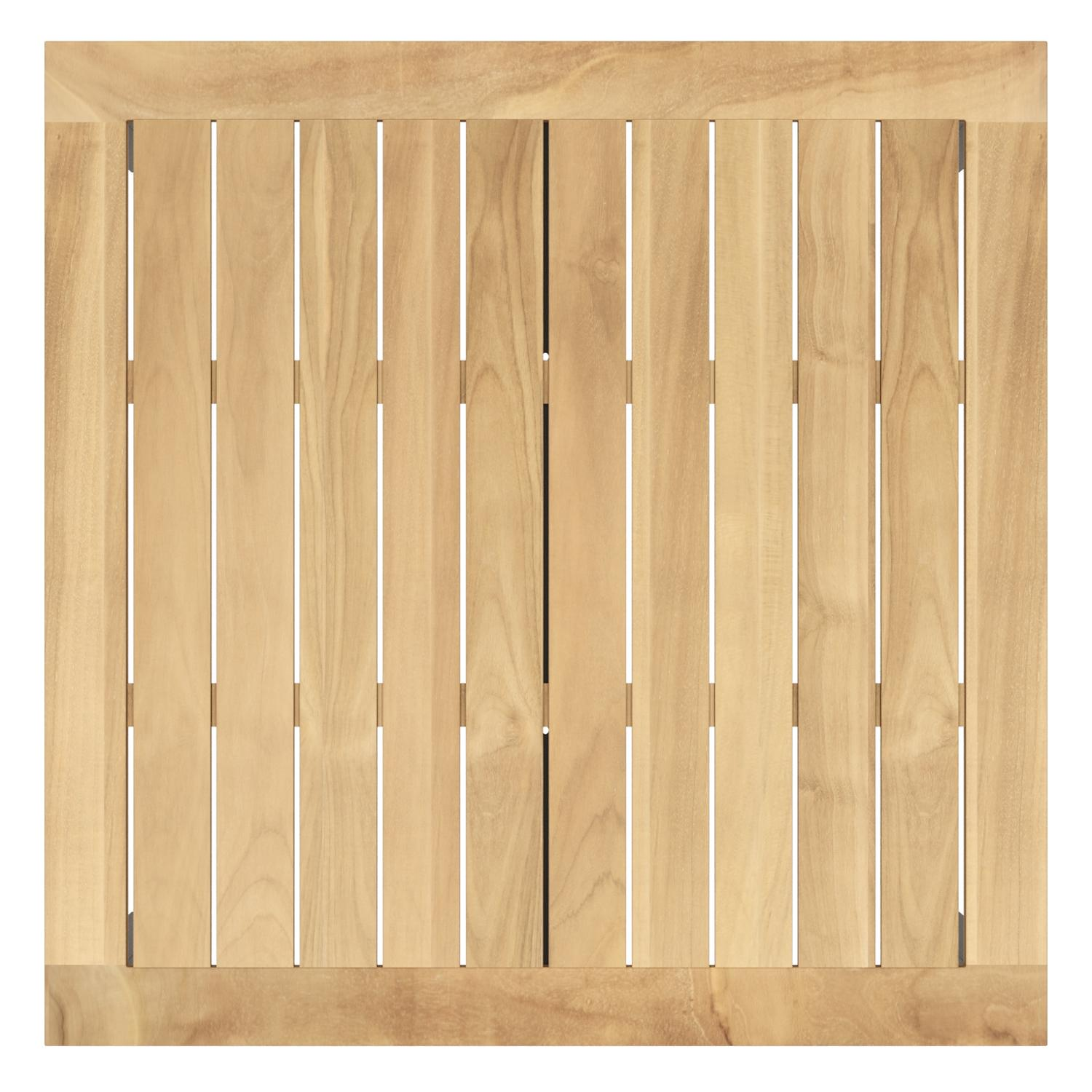 Feltro ensemble de jardin carré en aluminium noir en teck natural finish avec 4 chaises de jardin Calobra