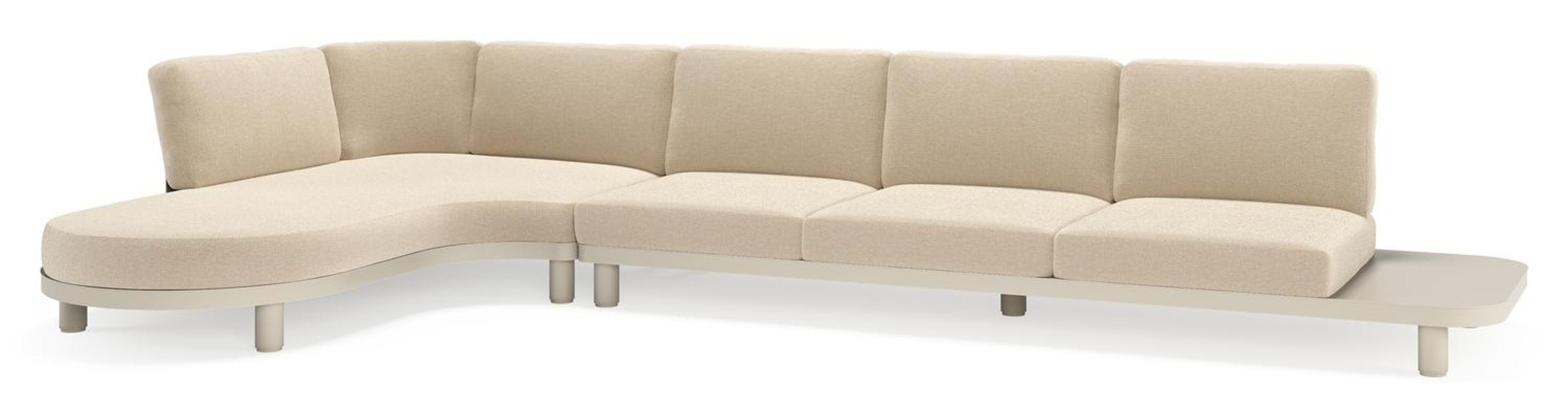 Donato loungehoek in beige aluminium met althea chalk all weather cosytica kussen
