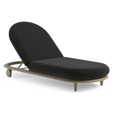 Bomero verstelbaar ligbed in beige aluminium met natte sooty all weather sunbrella® luxe