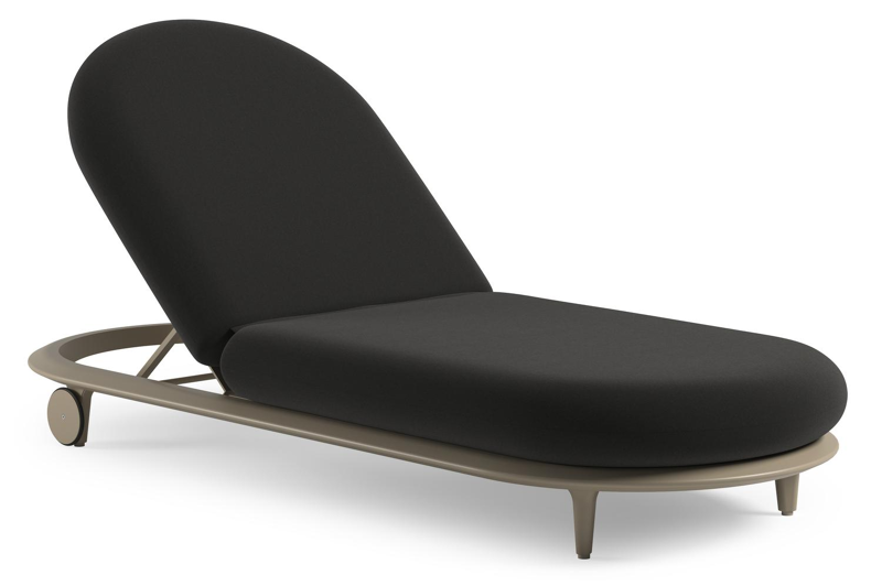 Bomero verstelbaar ligbed in beige aluminium met natte sooty all weather sunbrella® luxe