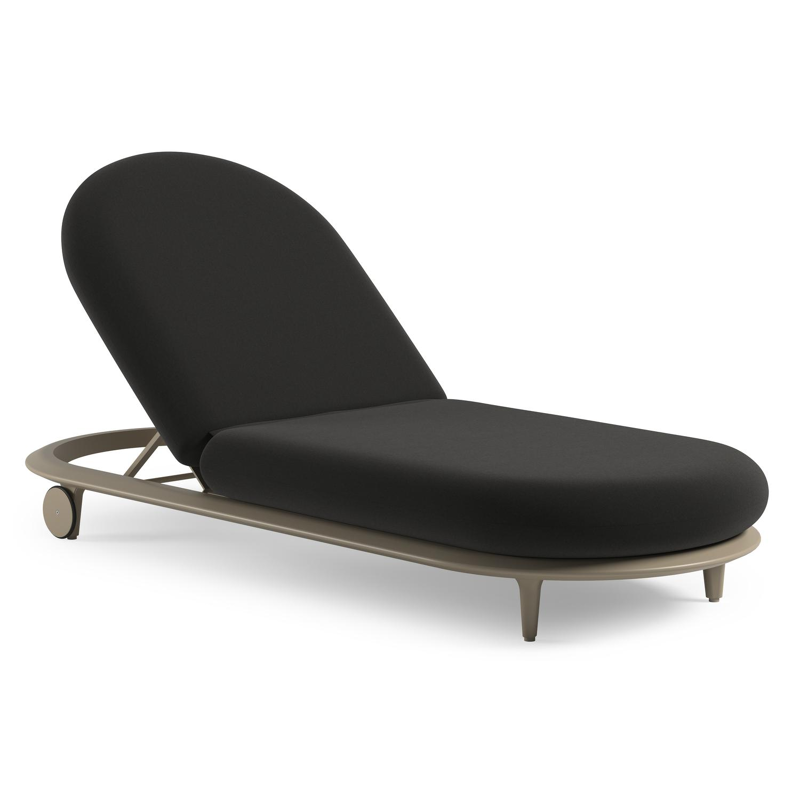 Bomero verstelbaar ligbed in beige aluminium met natte sooty all weather sunbrella® luxe