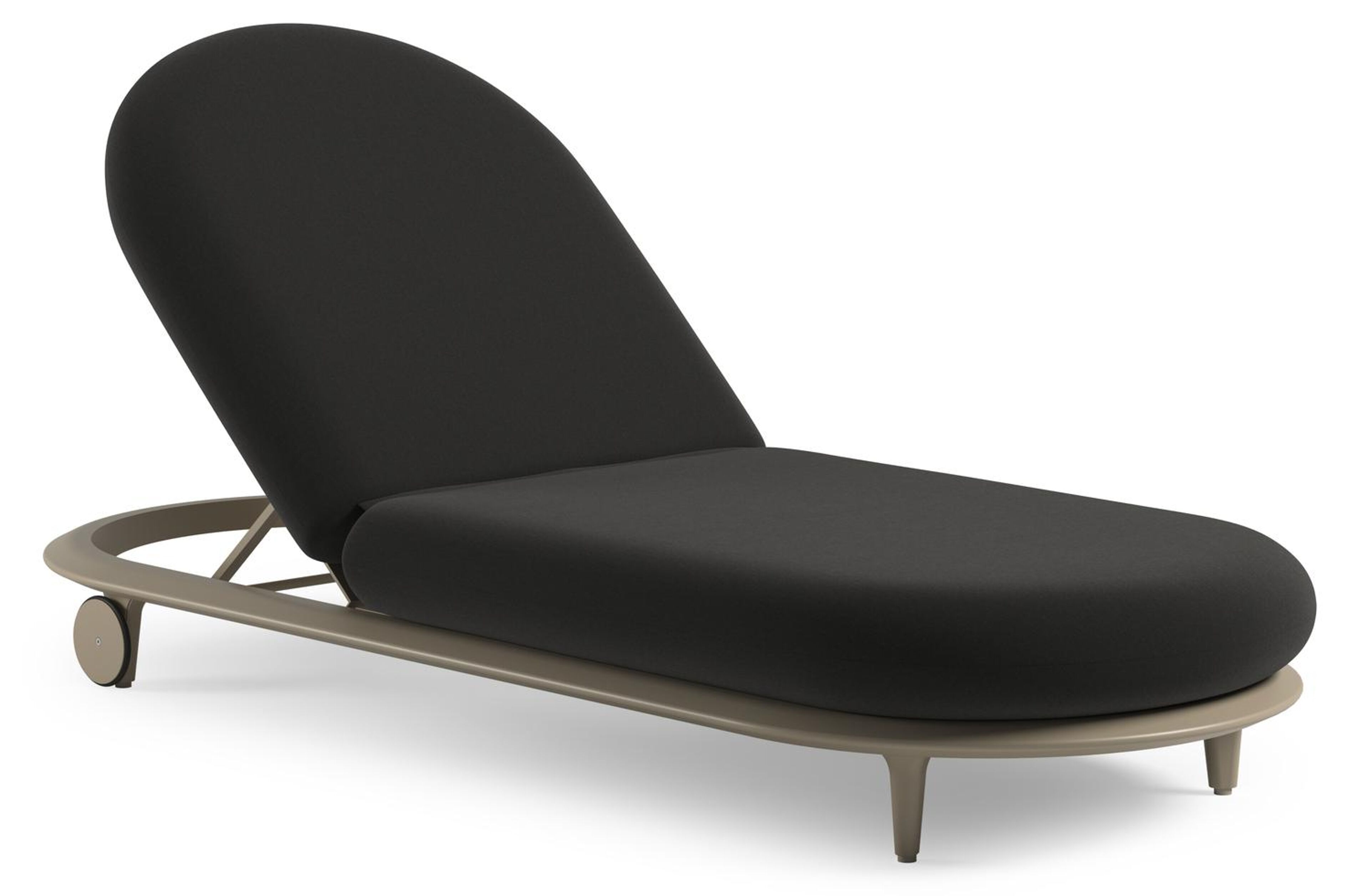 Bomero verstelbaar ligbed in beige aluminium met natte sooty all weather sunbrella® luxe