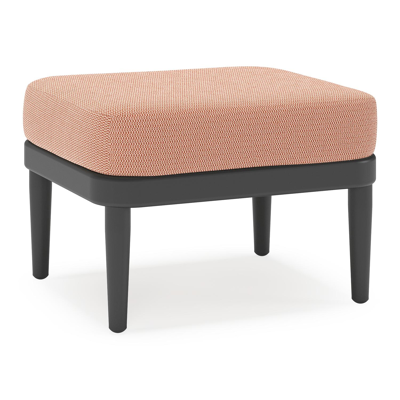 Pouf Orso en aluminium noir et coussins en all weather sunbrella® luxe Lopi Fawn