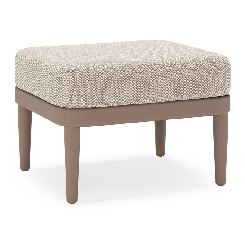 Pouf Orso en aluminium taupe et coussins en all weather sunbrella® luxe Lopi Fossil