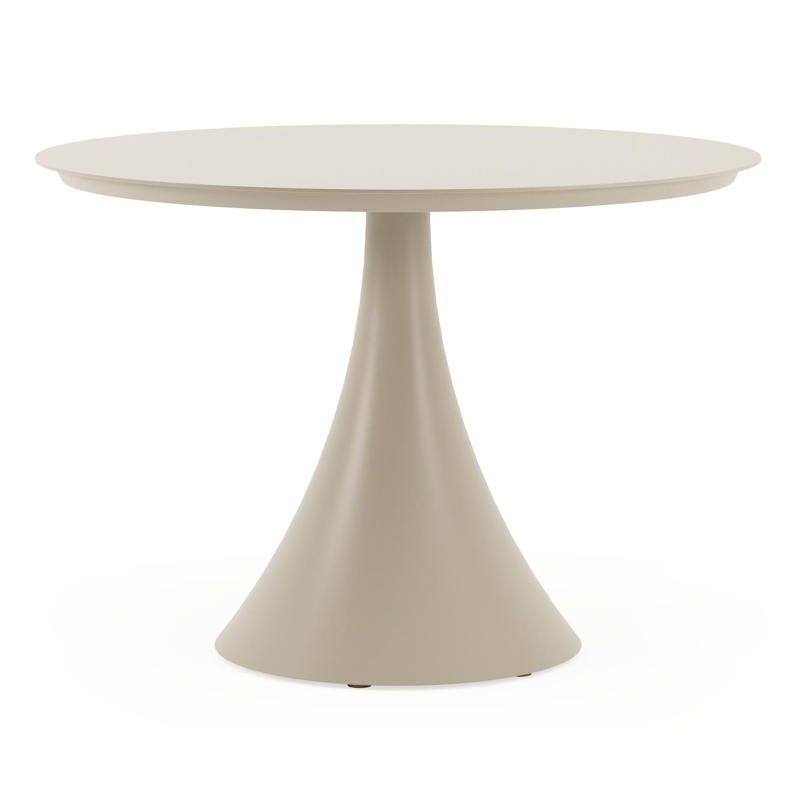 Fano tuintafel rond in beige aluminium - Dia. 110 cm