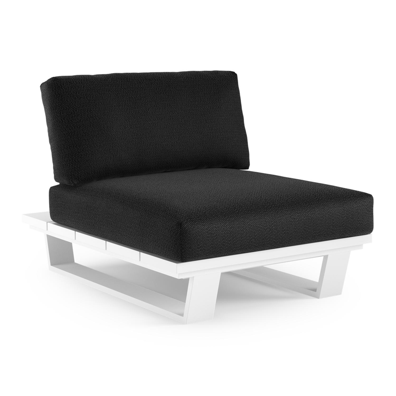Fauteuil de jardin Pagino en aluminium blanc et coussins en all weather sunbrella® luxe lopi baribal