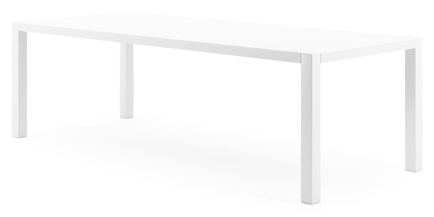 Como tuintafel in wit aluminium en volkeramiek arctic white - L 240 x B 100 x H 75 cm