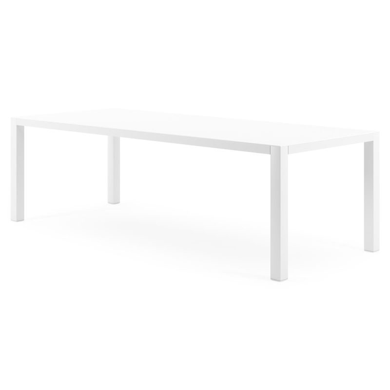 Como tuintafel in wit aluminium en volkeramiek arctic white - L 240 x B 100 x H 75 cm