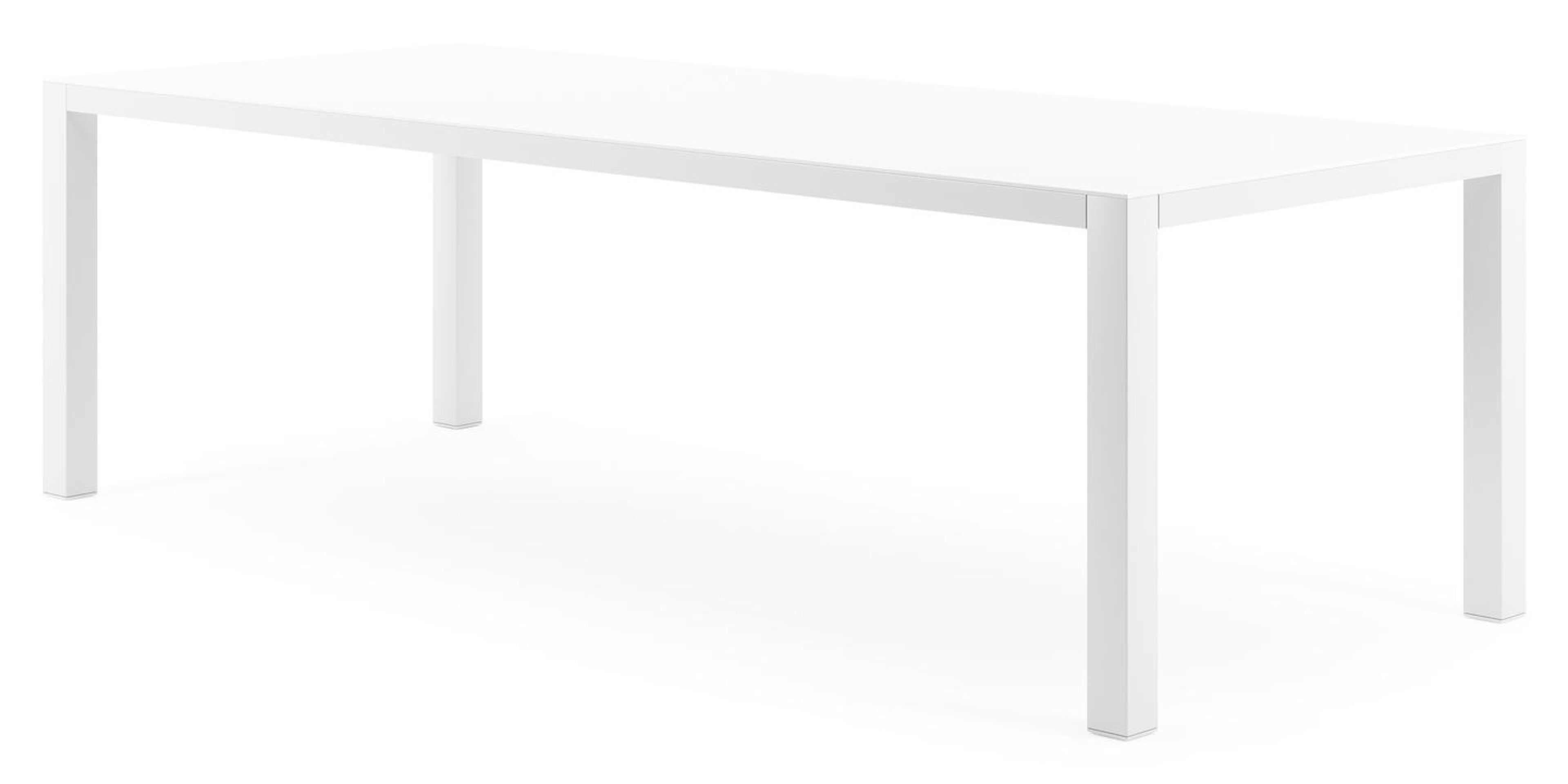 Como tuintafel in wit aluminium en volkeramiek arctic white - L 240 x B 100 x H 75 cm