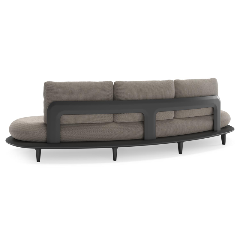 Bomero loungebank in zwart aluminium met lopi pepper all weather sunbrella® luxe kussen