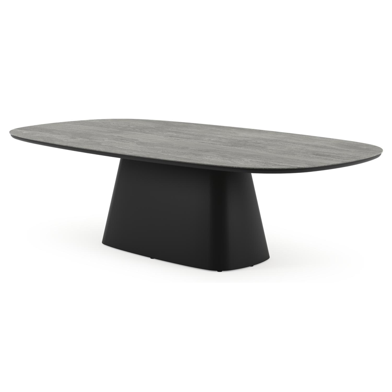 Amico tuintafel bombo xl in zwart aluminium en volkeramiek Aspen Grey - L 270 x B 148 x H 73.5 cm