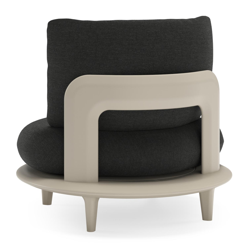 Bomero loungestoel in beige aluminium met chartres sooty all weather sunbrella® luxe kussen