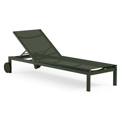Caravelle verstelbaar ligbed in groen aluminium