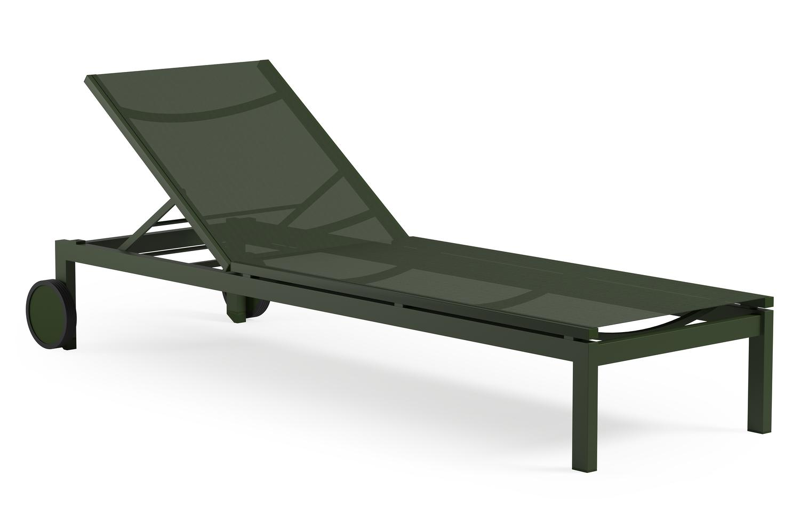 Caravelle verstelbaar ligbed in groen aluminium