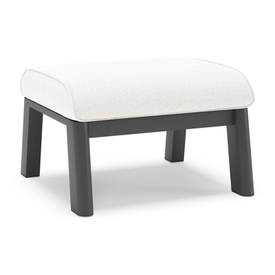 Cirello poef in zwart aluminium met soul optik all weather solica kussen