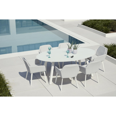 Altera tuinstoel wit-grijs - aluminium en textilene