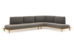 Chaise longue links + 3-zit