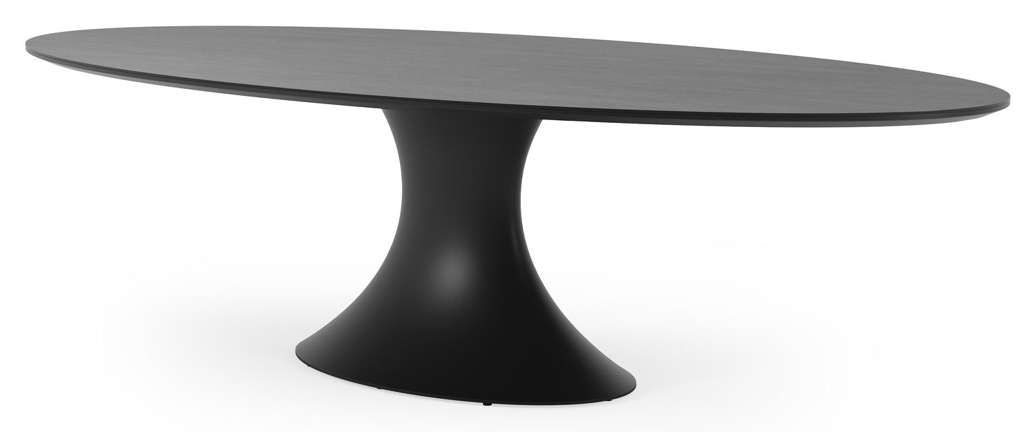 Fano tuintafel in zwart aluminium en volkeramiek basalt black - L 290 x B 148 x H 75 cm