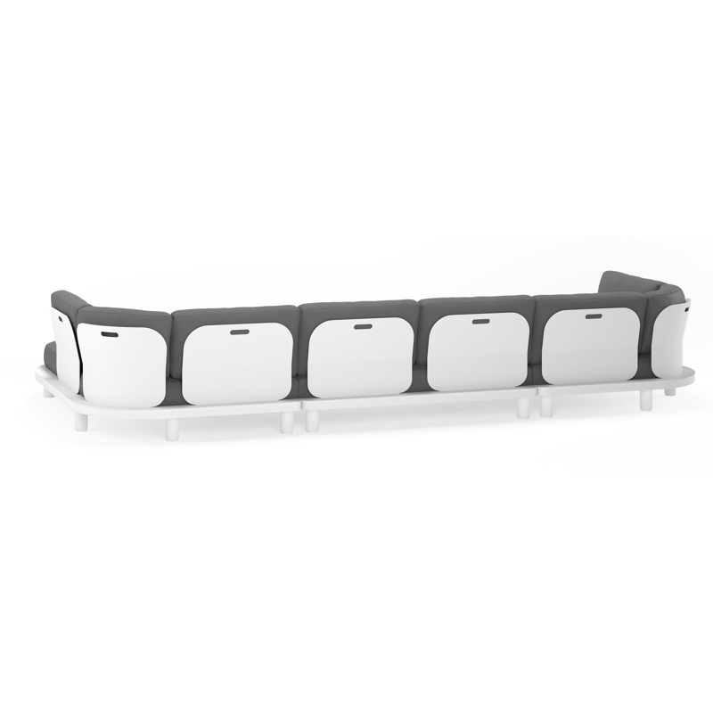 Donato loungehoek in wit aluminium met savane zinc all weather sunbrella® luxe kussens