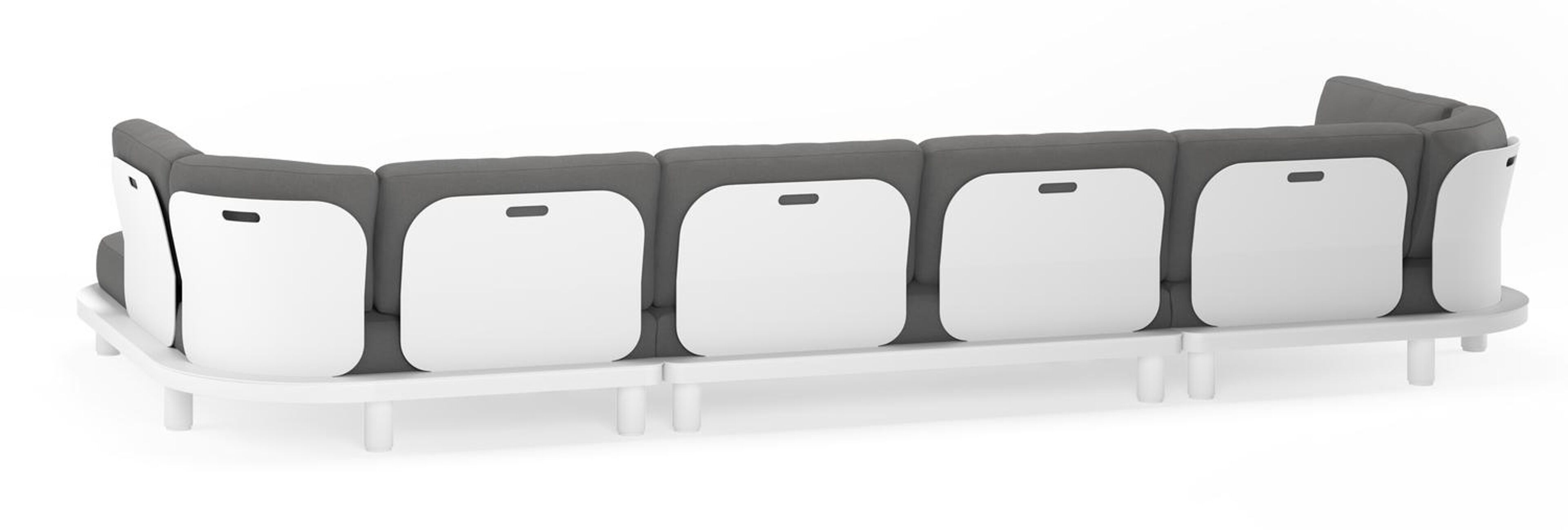 Donato loungehoek in wit aluminium met savane zinc all weather sunbrella® luxe kussens