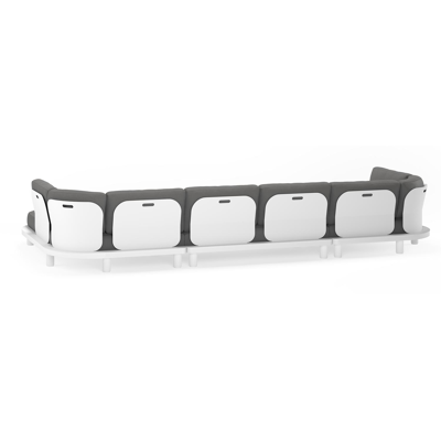 Donato loungehoek in wit aluminium met savane zinc all weather sunbrella® luxe kussens