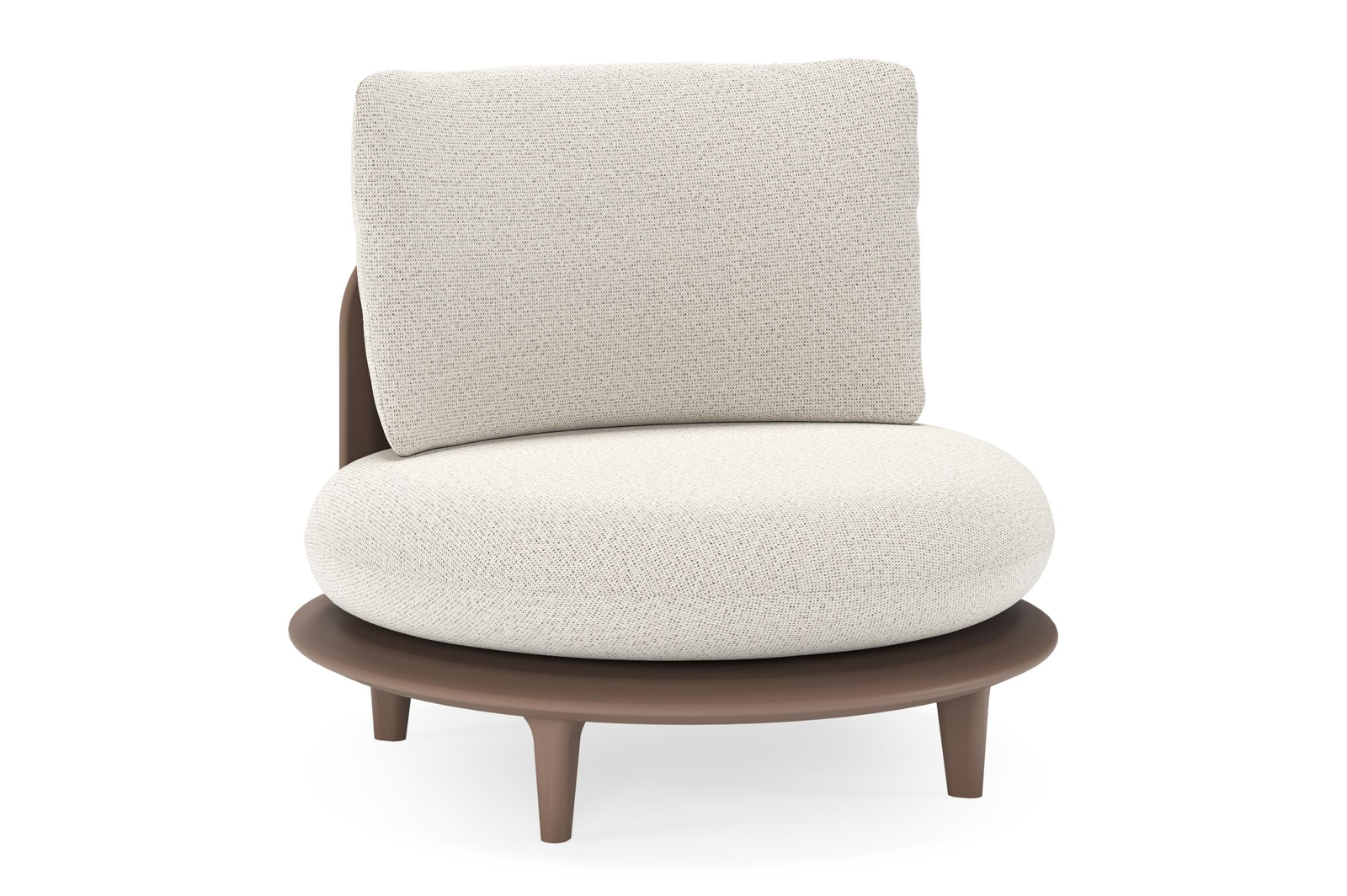 Bomero loungestoel in taupe aluminium met firenze natural all weather solica kussen