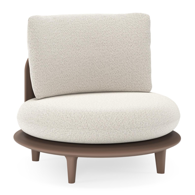 Bomero loungestoel in taupe aluminium met firenze natural all weather solica kussen