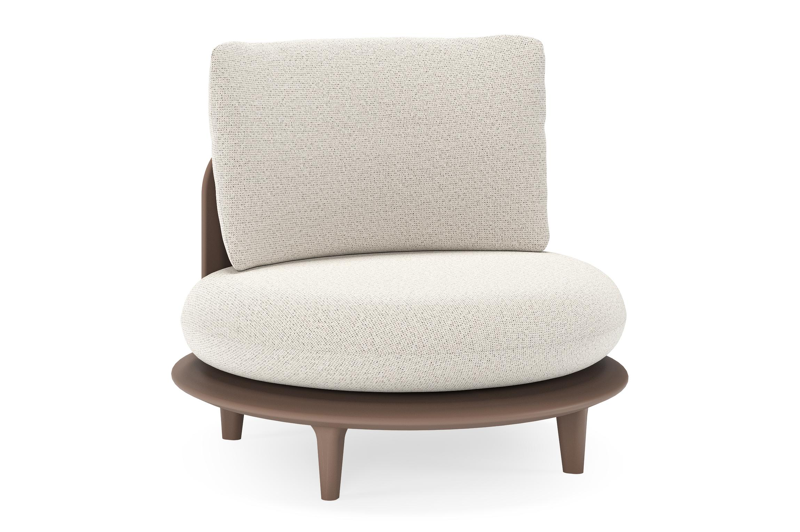 Bomero loungestoel in taupe aluminium met firenze natural all weather solica kussen