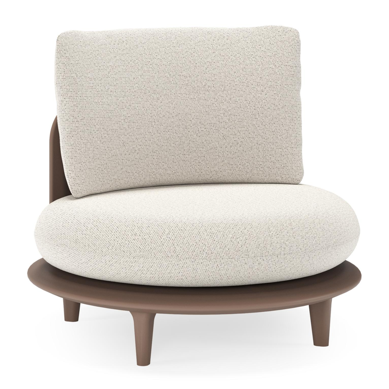 Bomero loungestoel in taupe aluminium met firenze natural all weather solica kussen