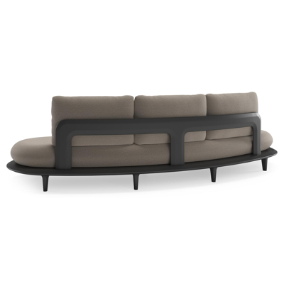 Bomero loungebank in zwart aluminium met savane coconut all weather sunbrella® luxe kussen